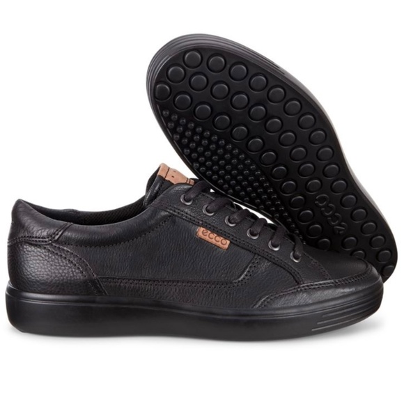 Ecco Soft 7 Men’s Black Leather Low top Sneakers Comfortable lace up loafers 10 main image 6